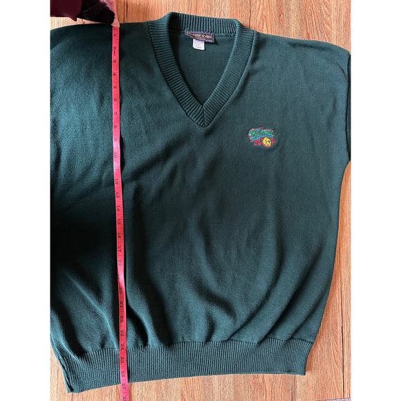 Andrew Rohan Vtg Green V Neck Sweater Size Large - Picture 6 of 7